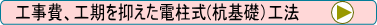 看板施工業者の方々に朗報!! 工事費、工期を抑えた電柱式（杭基礎）工法